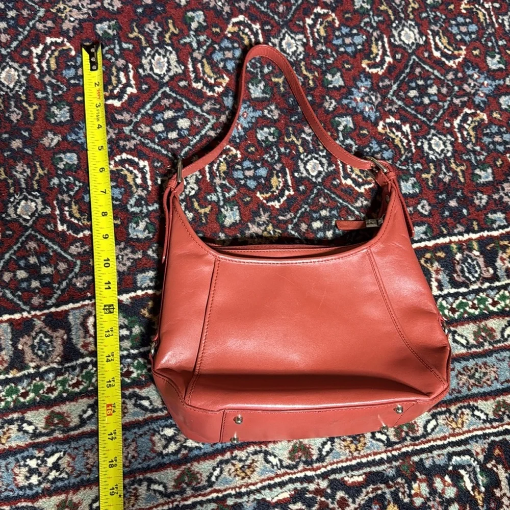 Vintage Talbots Leather Shoulder Handbag Brick Red Terracotta Genuine Leather